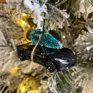 Corvette C8 Black Carrying Christmas Tree Christmas Ornament Hot Wheel Gift for Dad / Son | Chevy | Chevrolet