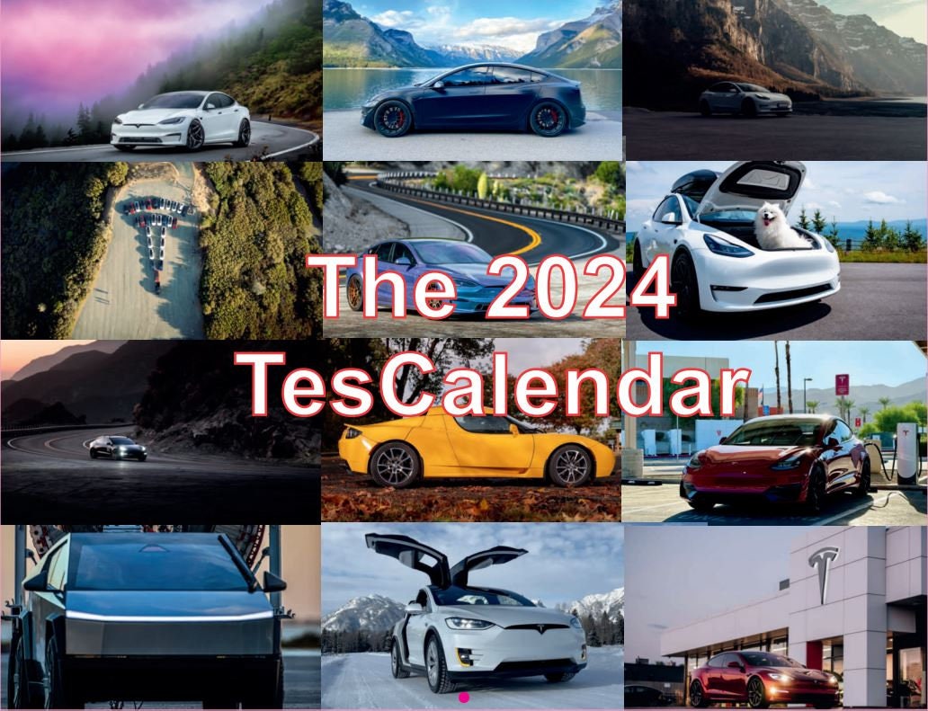 2024 Tescalendar Tesla Calendar Cybertruck Model 3 Model Y S X Roadster