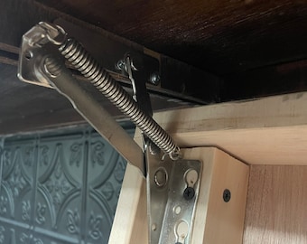 UPGRADE, PLEASE READ*** Spice Organization Spring Hinge*Custom Made* Tray Fold Down | Spice Cupboard | Wood Spice Organizer | Spice Rack