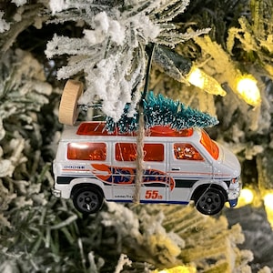 Dodge Van Carrying Christmas Tree | Hot Wheel | Christmas Ornament ! Mopar | Hemi | Muscle Car | Gift for Dad