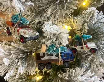 Jurassic Park / World Jeep Set Carrying Christmas Tree Christmas Ornament HotWheels Matchbox Gift for Dad Son Mom Daughter