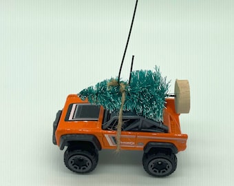 2021 Ford Bronco Orange Custom Carrying Christmas Tree Christmas Ornament Hot Wheel
