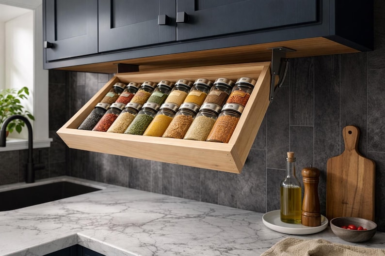 Spice Organization Spring Hinge Outside Mount *custom Made* Tray Fold ...