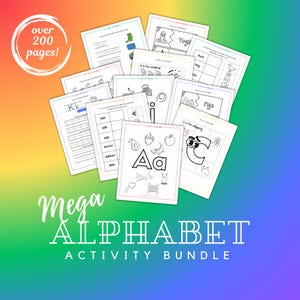 Mega Paquete de Actividades del Alfabeto, Actividades del Alfabeto, Hojas de Trabajo del Alfabeto, Juegos de Letras, Hojas de Trabajo del Alfabeto para Preescolar, Hojas de Trabajo Imprimibles