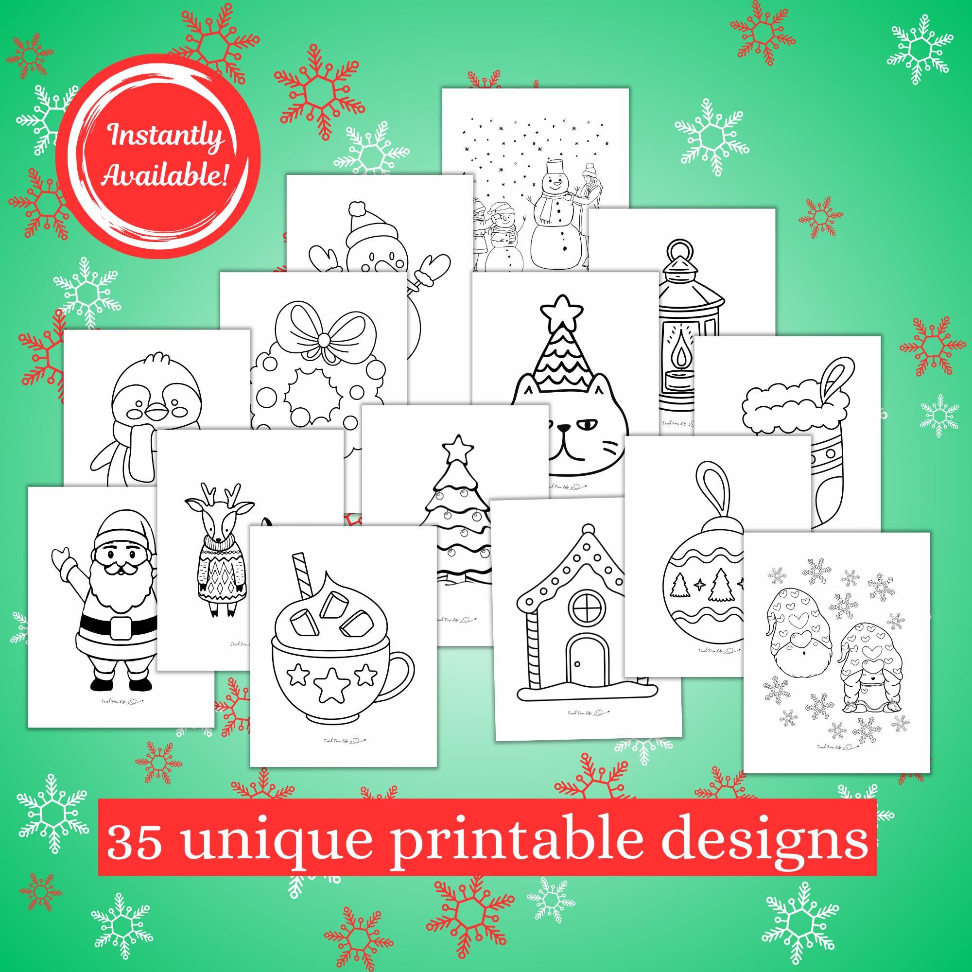 Printable Christmas Coloring Pages - Il Fullxfull.6510324530 9bcv 
