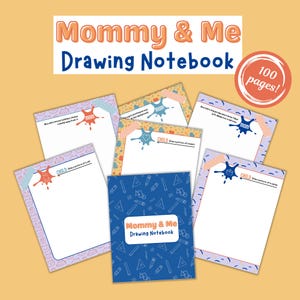 Mommy and Me Drawing Notebook | Mommy and Me Coloring Pages | Mother Daughter Drawing | Mother Son Drawing | Mom Printables | Mom and Child