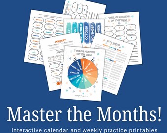 Months of the Year Learning Pack: Preschool Kindergarten Activities (PDF Pattern)