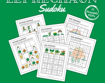Leprechaun Sudoku Puzzle Pack: St Patrick's Day Activity (Digital Download)