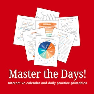 Day of the Week Learning Pack | Tracing, Cutting, & Interactive Activities | Preschool Days | Kindergarten Days | Interactive Calendar