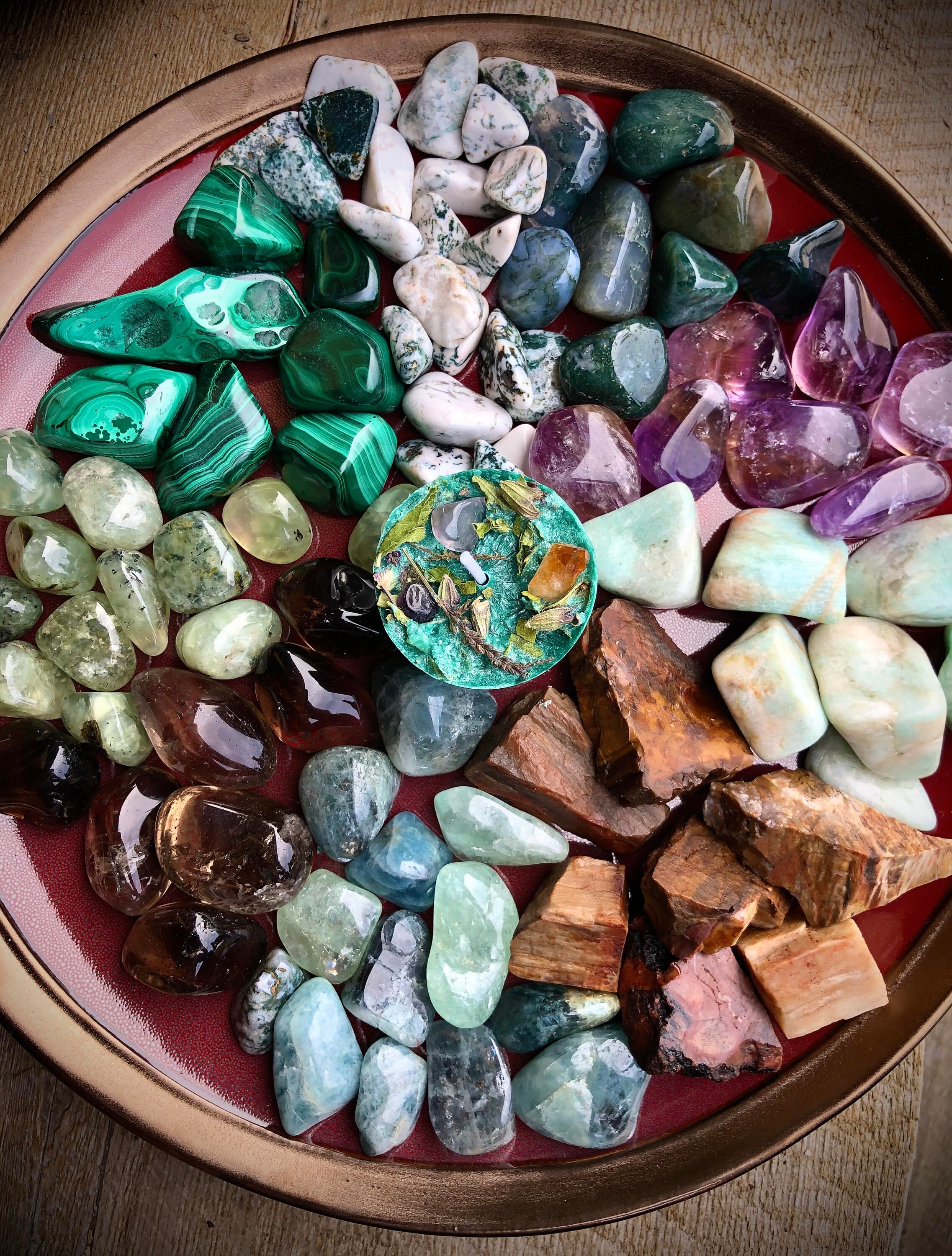 Moss agate natural polished Crystal stone | Etsy