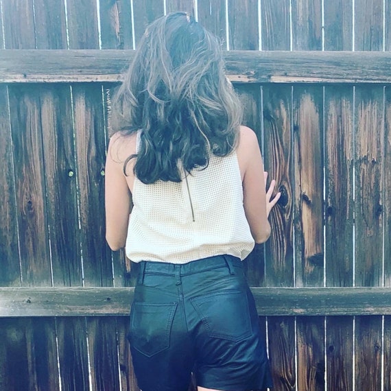 Vintage Black Leather Cutoff Shorts