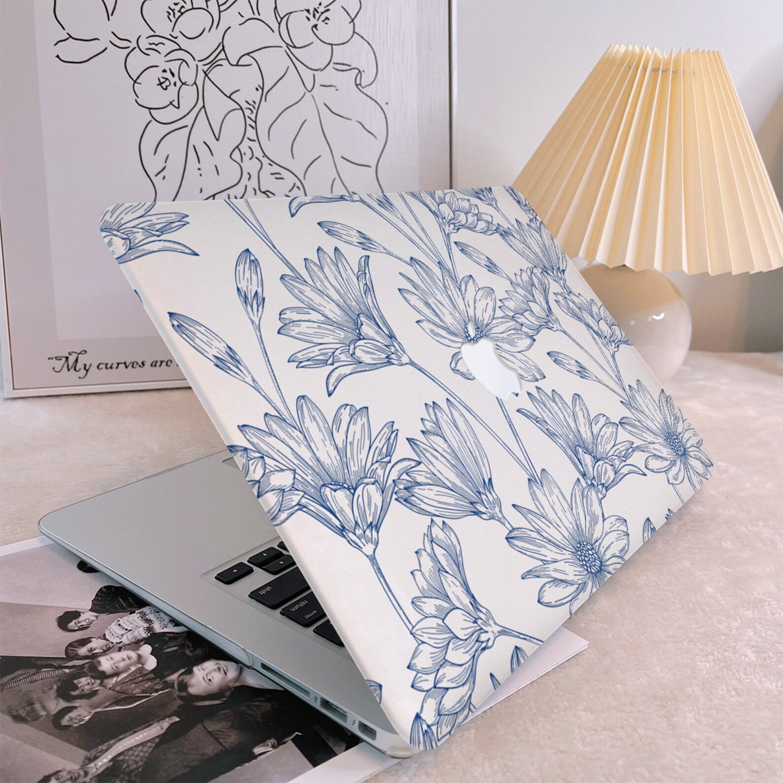Elegant Blue Flowers Macbook Case for New Pro Mac Laptop Etsy