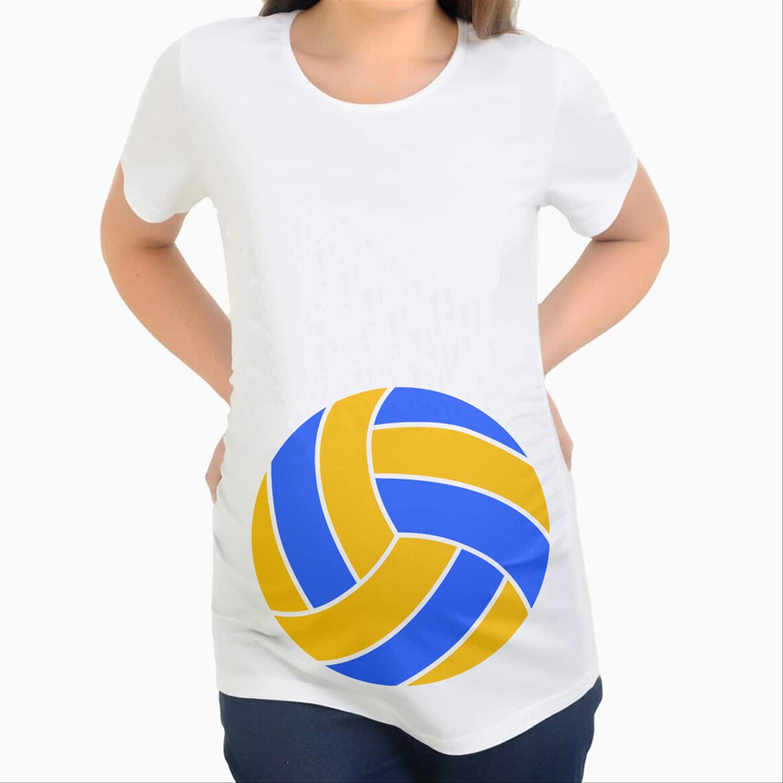Volleyball Design Pregnancy Announcement ShirtMaternity Etsy