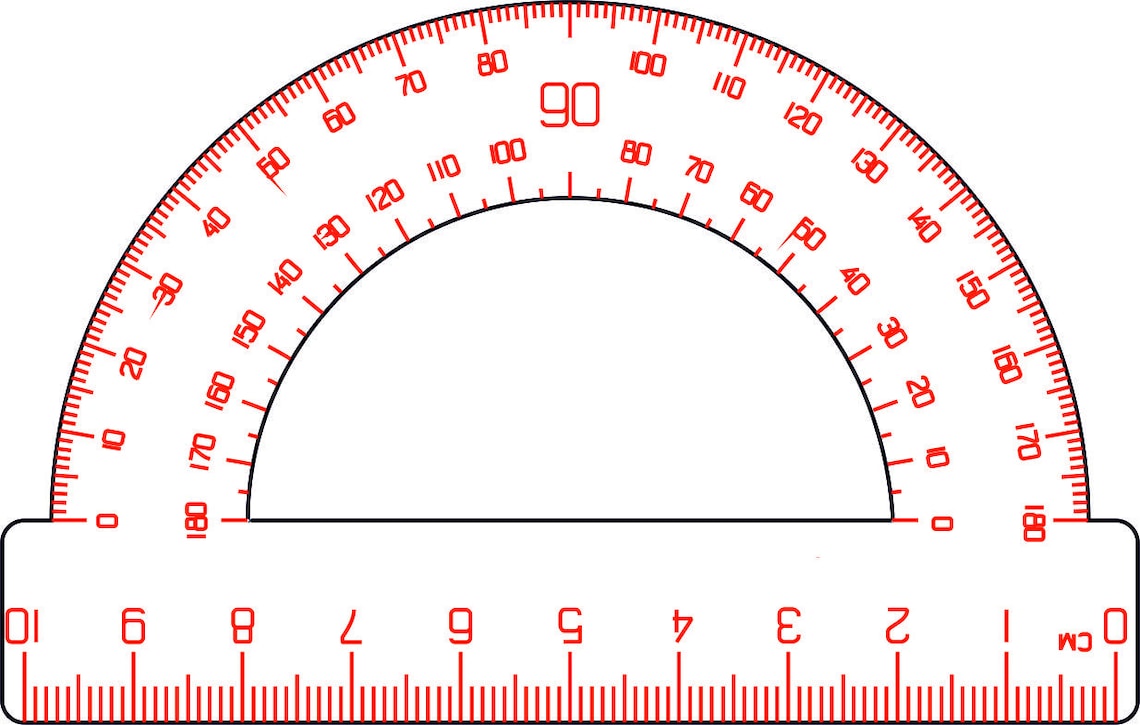 Ruler Protractor Laser Cut Files SVG DXF CDR Vector Plans Etsy
