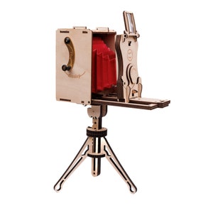 Cámara de regalo hecha a mano, cámara de película instantánea estenopeica, hazlo tú mismo, arte personalizado, artesanías de madera, cámara de arte de estilo vintage Jollylook ecológica hecha a mano