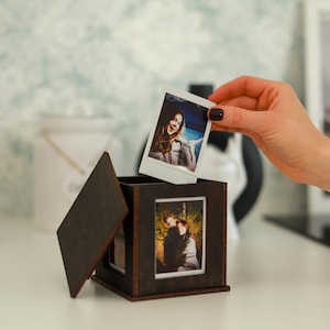 Photo Box for Instax Mini Photos, Decorative Instant Photo Storage, Picture Display, Handcrafted Jollylook Elegant Vintage-Inspired Design