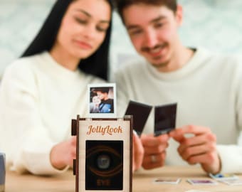 Stampante fotografica per smartphone Jollylook EYE: stampante ecologica in legno per pellicole Instax Mini