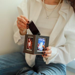 Photo Box for Instax Mini Photos, Decorative Instant Photo Storage, Picture Display, Handcrafted Jollylook Elegant Vintage-Inspired Design