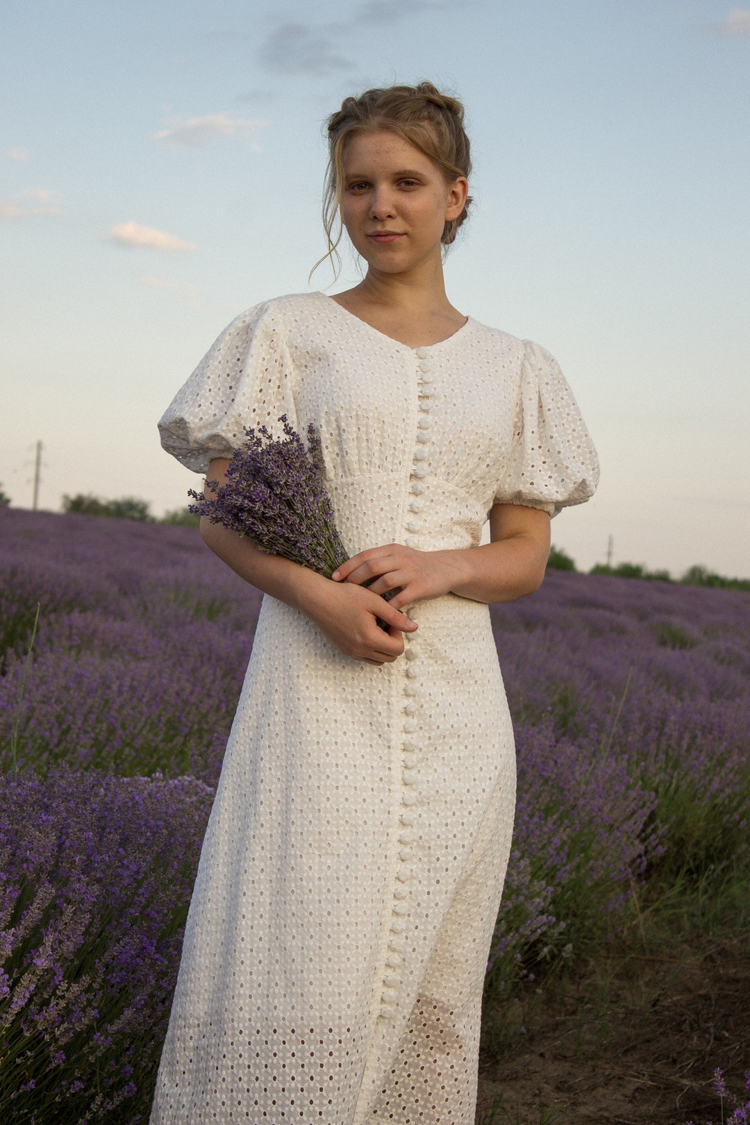 Midi Wedding Dress Lace Midi Length, Modest Wedding Dress Simple, White ...