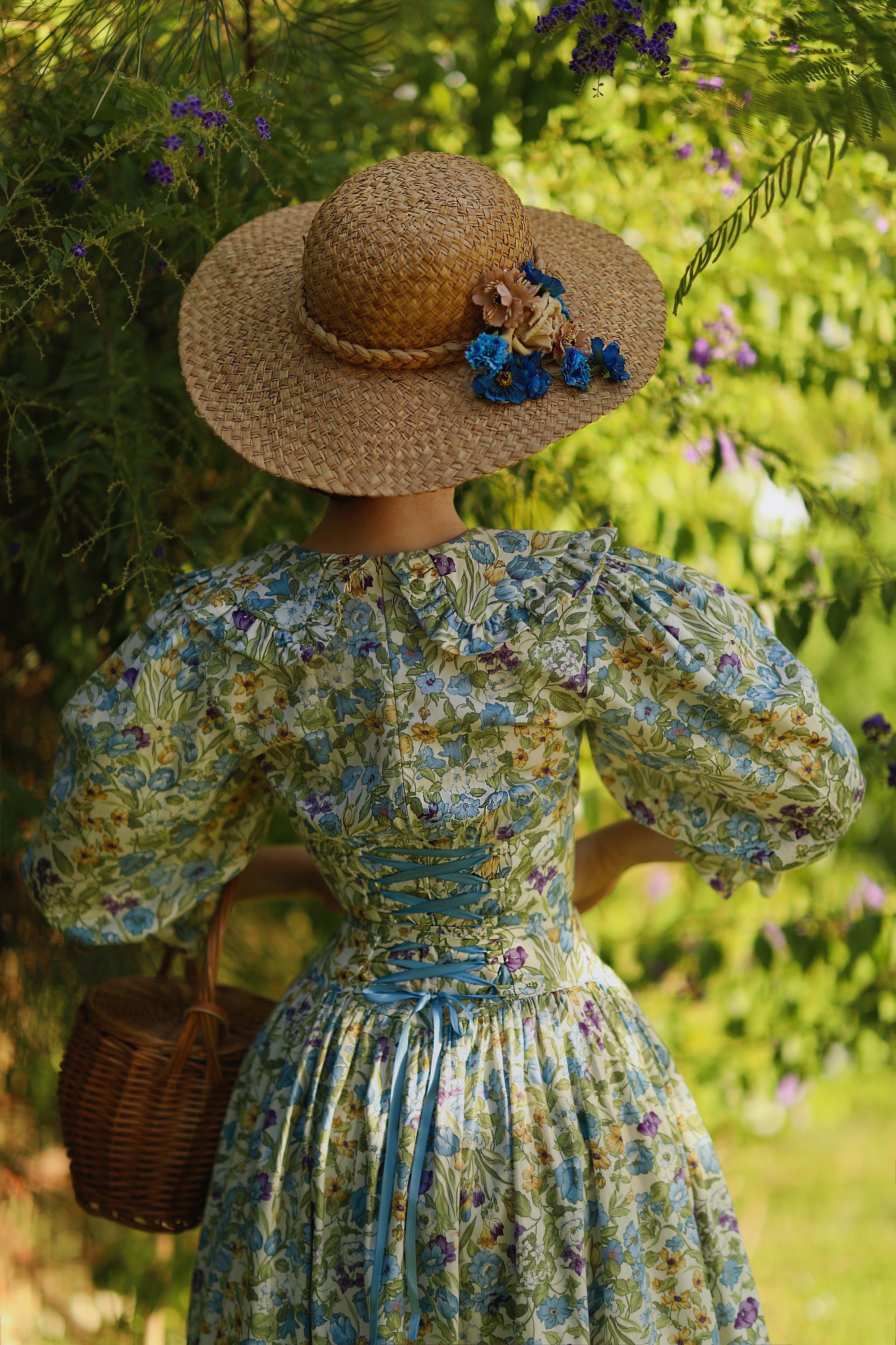 Renaissance Dress, Modest Dress, Bridesmaid Floral Dress, Corset ...