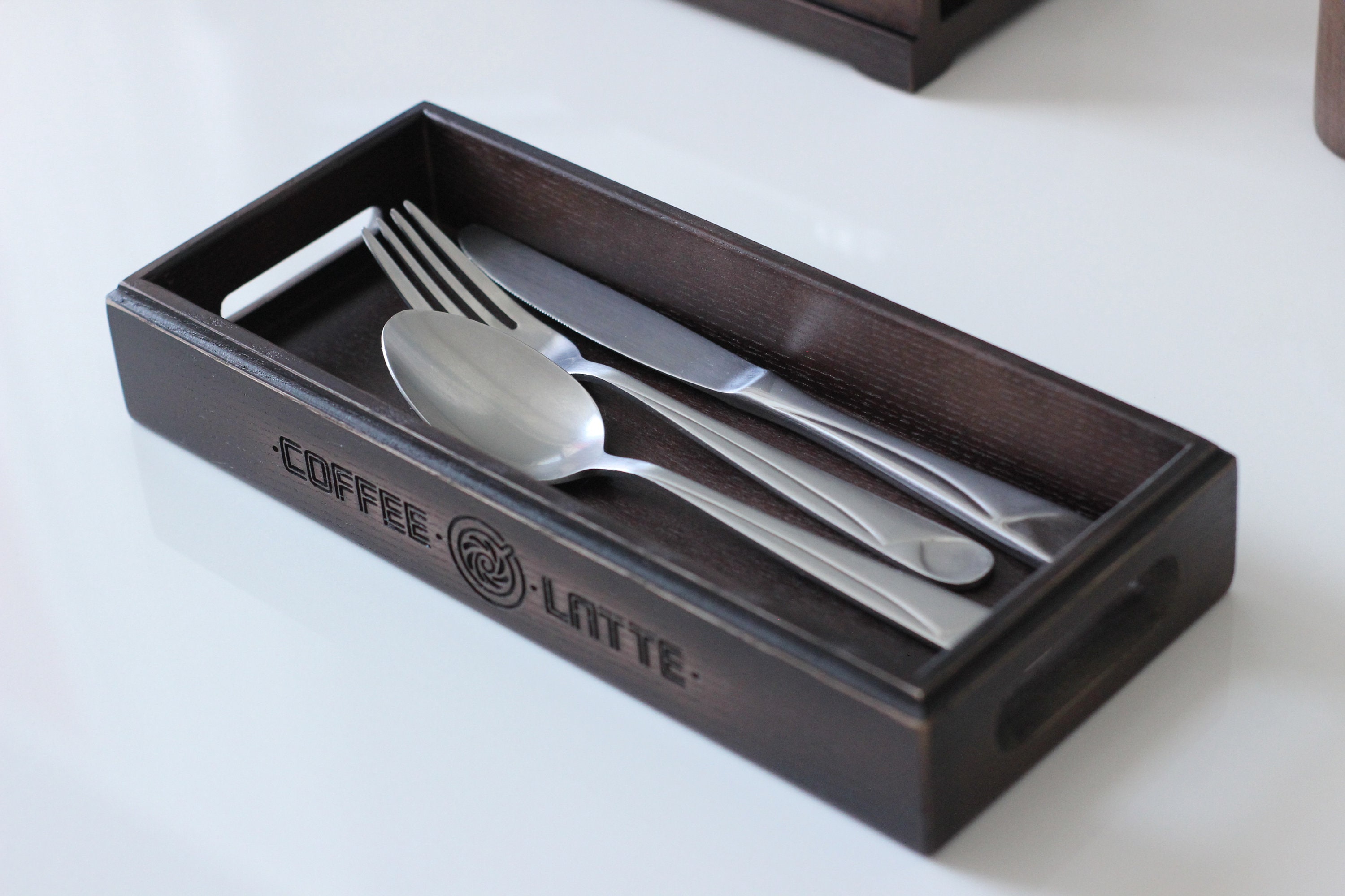 Wooden cutlery holder.Cutlery holder for restaurant.Decor for Etsy