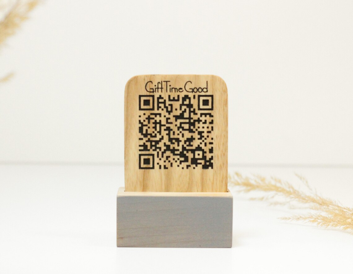 Menu holder QRcode Wooden menu stand Restaurant menu cover Etsy