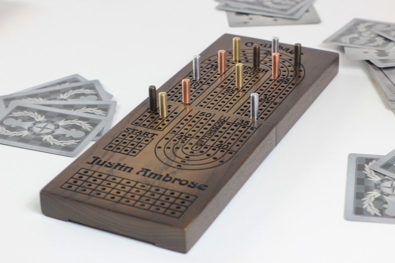 Cribbage Wood Plank. 4 Player Cribbage Board. Personalized Etsy