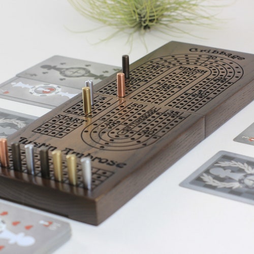 Travel Cribbage Board 60point Cribbage Board Custom Folding Etsy