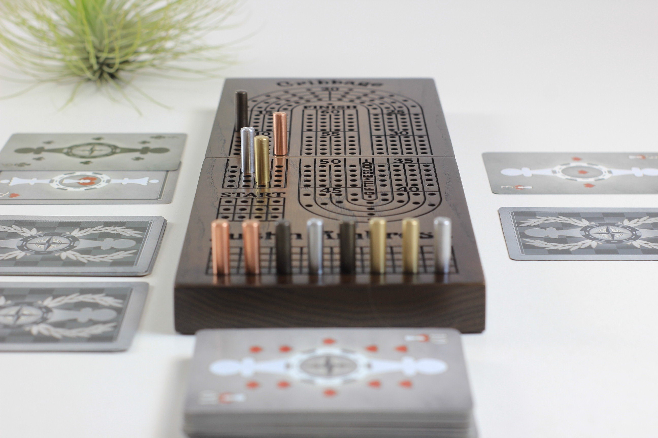 Travel Cribbage Board Cribbage Board Custom Folding Cribbage Etsy