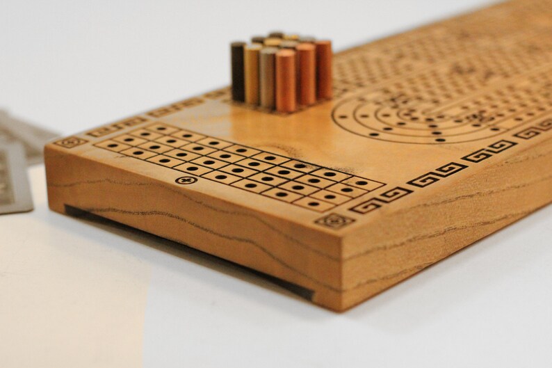 Cribbage Board. 4 Player Cribbage. Strategy Game. Wooden Etsy
