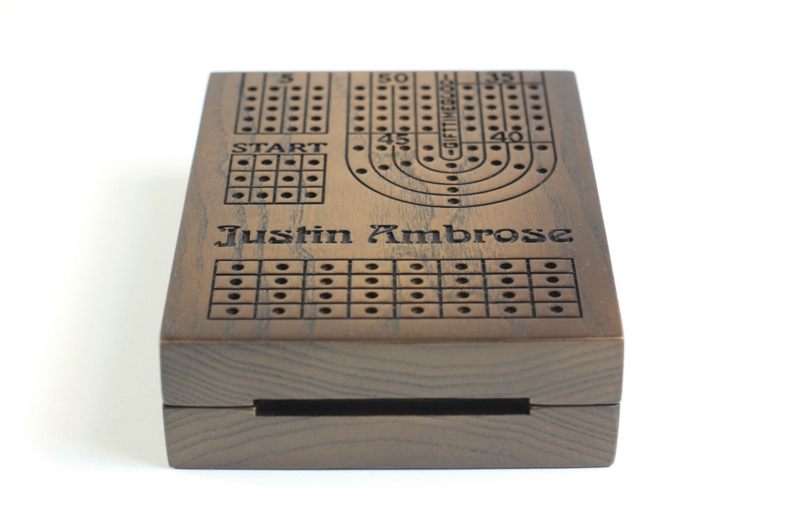 Travel Cribbage Board Cribbage Board Custom Folding Cribbage Etsy