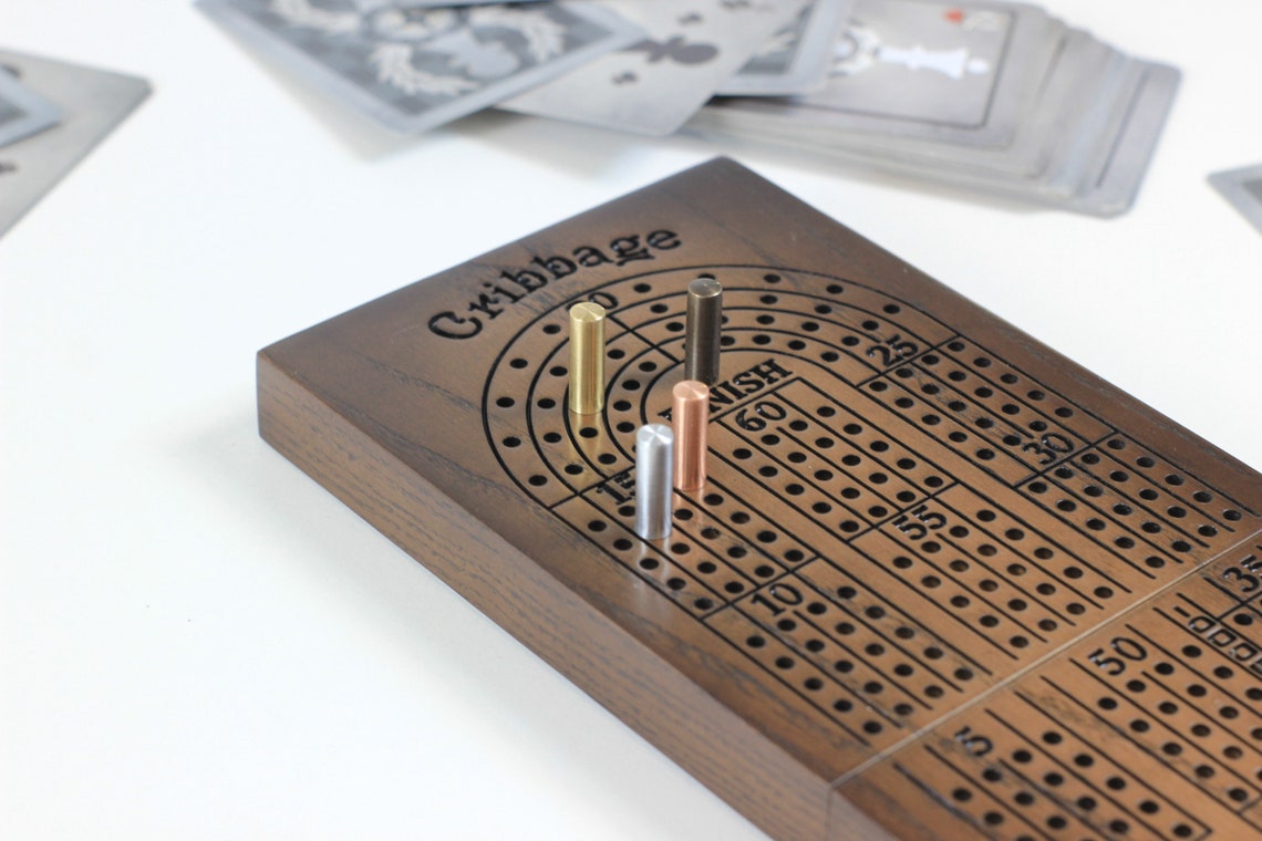 Travel Cribbage Board Cribbage Board Custom Folding Cribbage Etsy