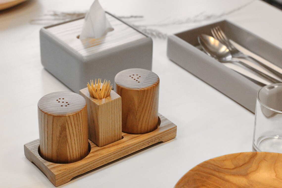 Restaurant napkin holder Wooden napkin holder Tissue box Etsy
