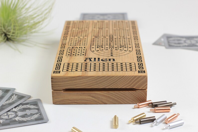Personalized Folding Cribbage Board Wood Cribbage Board Etsy