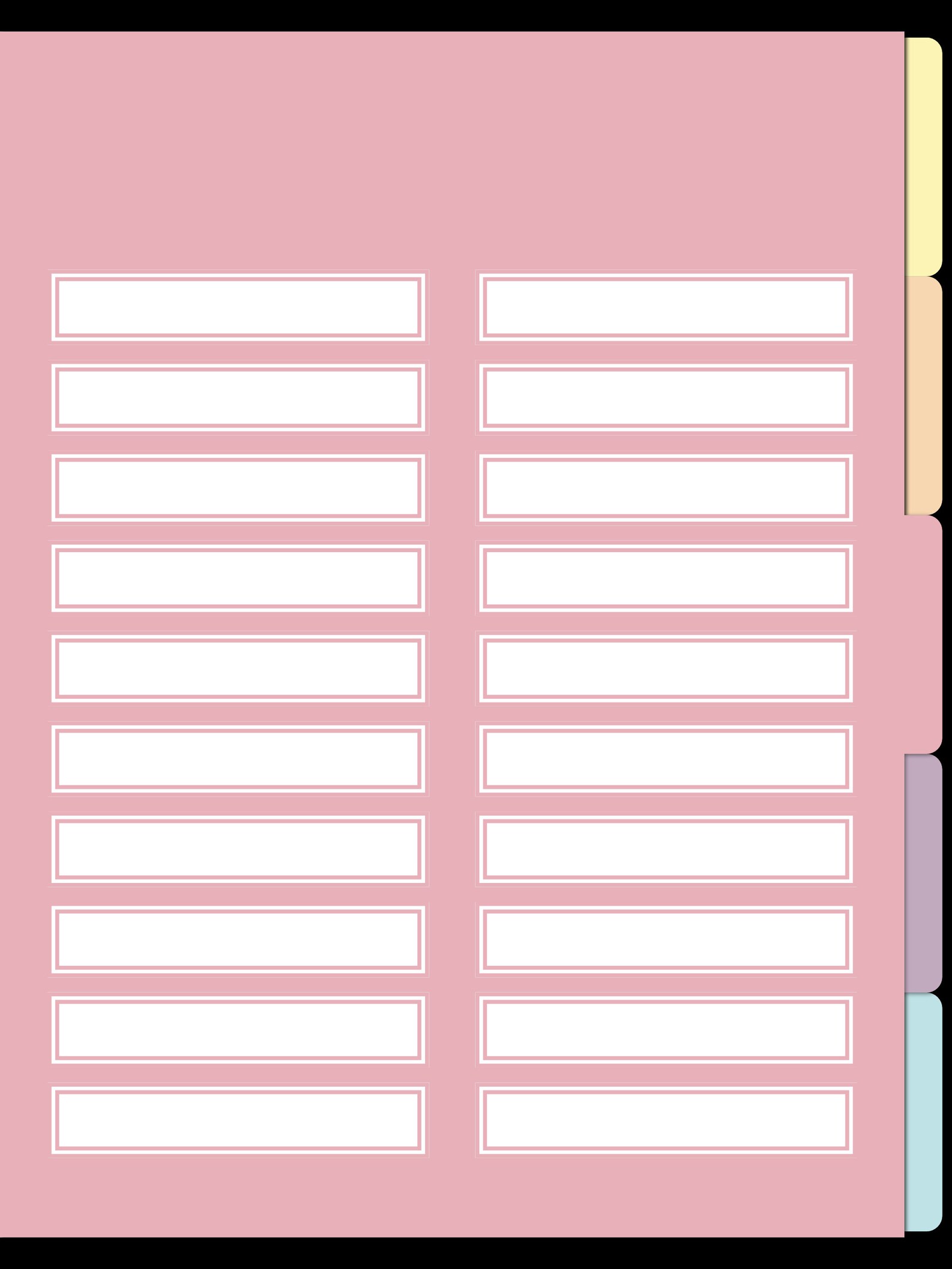 Digital Notebooks 5 Colored Tabs With Hyperlinks Etsy Canada