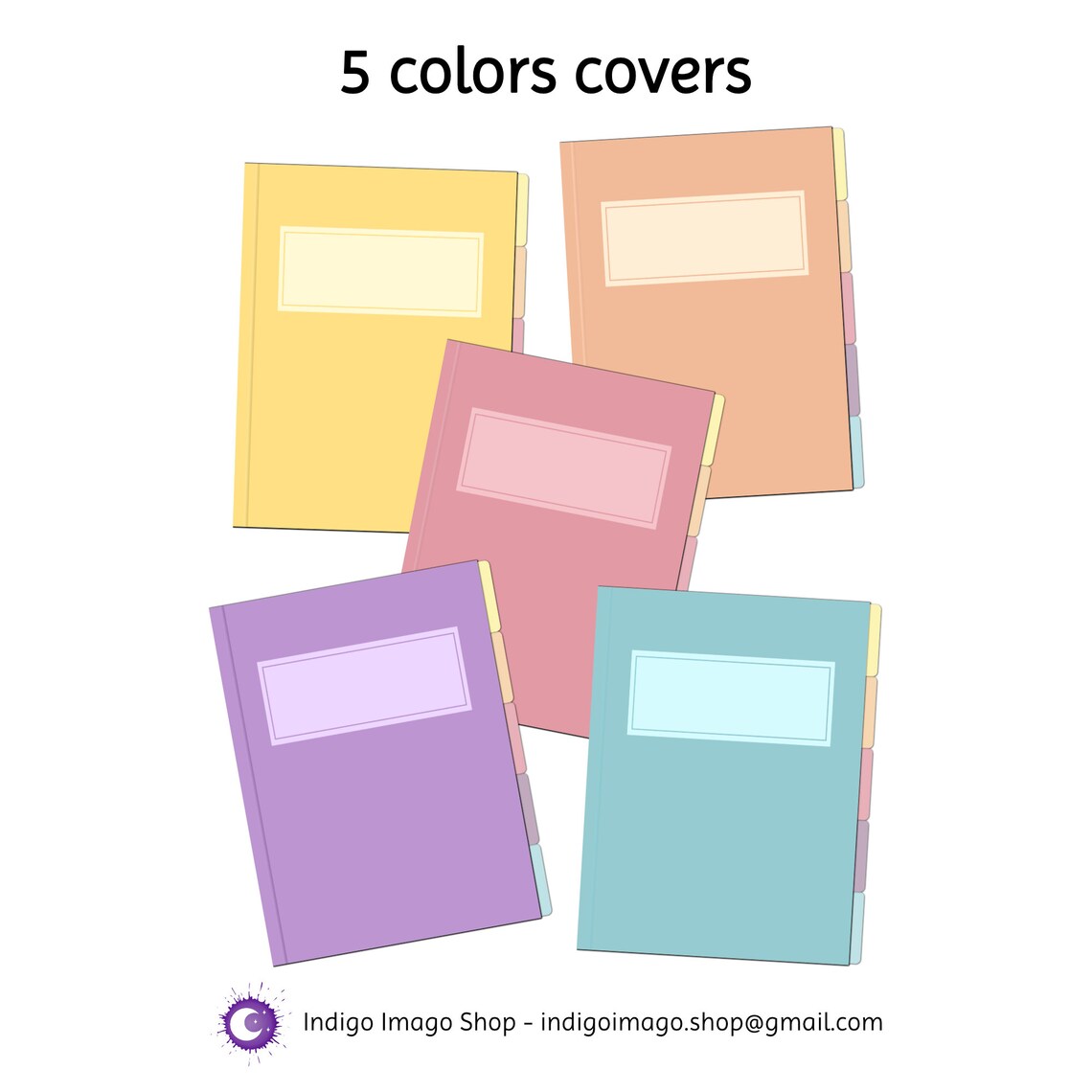 Digital Notebooks 5 Colored Tabs With Hyperlinks Etsy Canada