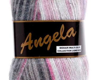 maxi pelote Angela 100gr,500 m, mohair et acrylique ,douce et fine