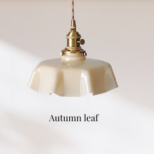 Pendant Glass Shade Light Fixture, Ceiling Lights, Hanging Light, Vintage Retro Stain Glass Light, Ceiling Lamps Autumn leaf