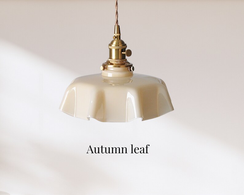 Pendant Glass Shade Light Fixture, Ceiling Lights, Hanging Light, Vintage Retro Stain Glass Light, Ceiling Lamps Autumn leaf