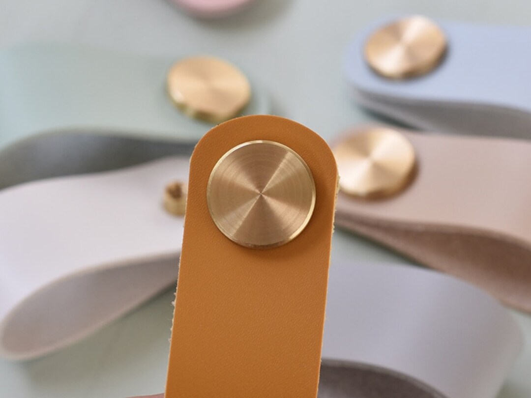 Leather Drawer Pulls / Vegan Leather Pulls /leather Door Etsy