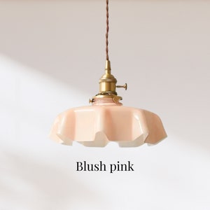 Pendant Glass Shade Light Fixture, Ceiling Lights, Hanging Light, Vintage Retro Stain Glass Light, Ceiling Lamps Blush pink