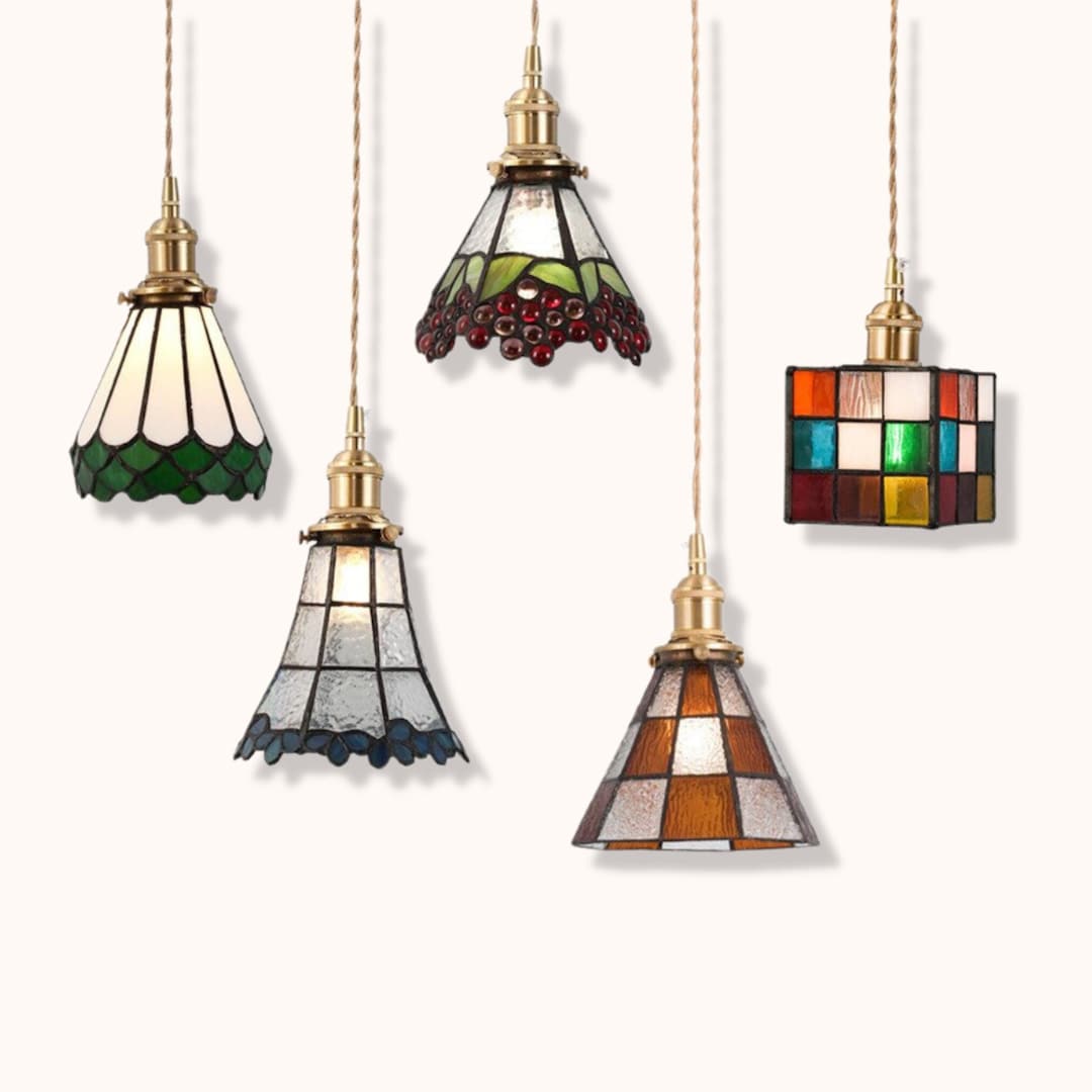Pendant Lighting Glass Shade Ceiling Lights Hanging Etsy