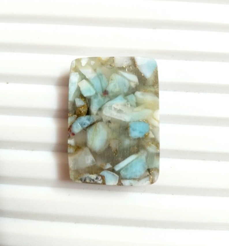 NATURAL LARIMAR Gemstone 20 Ct Top AAA Quality Copper Larimar Cabochon Gemstone Rectangle Larimar 26X18X5MM