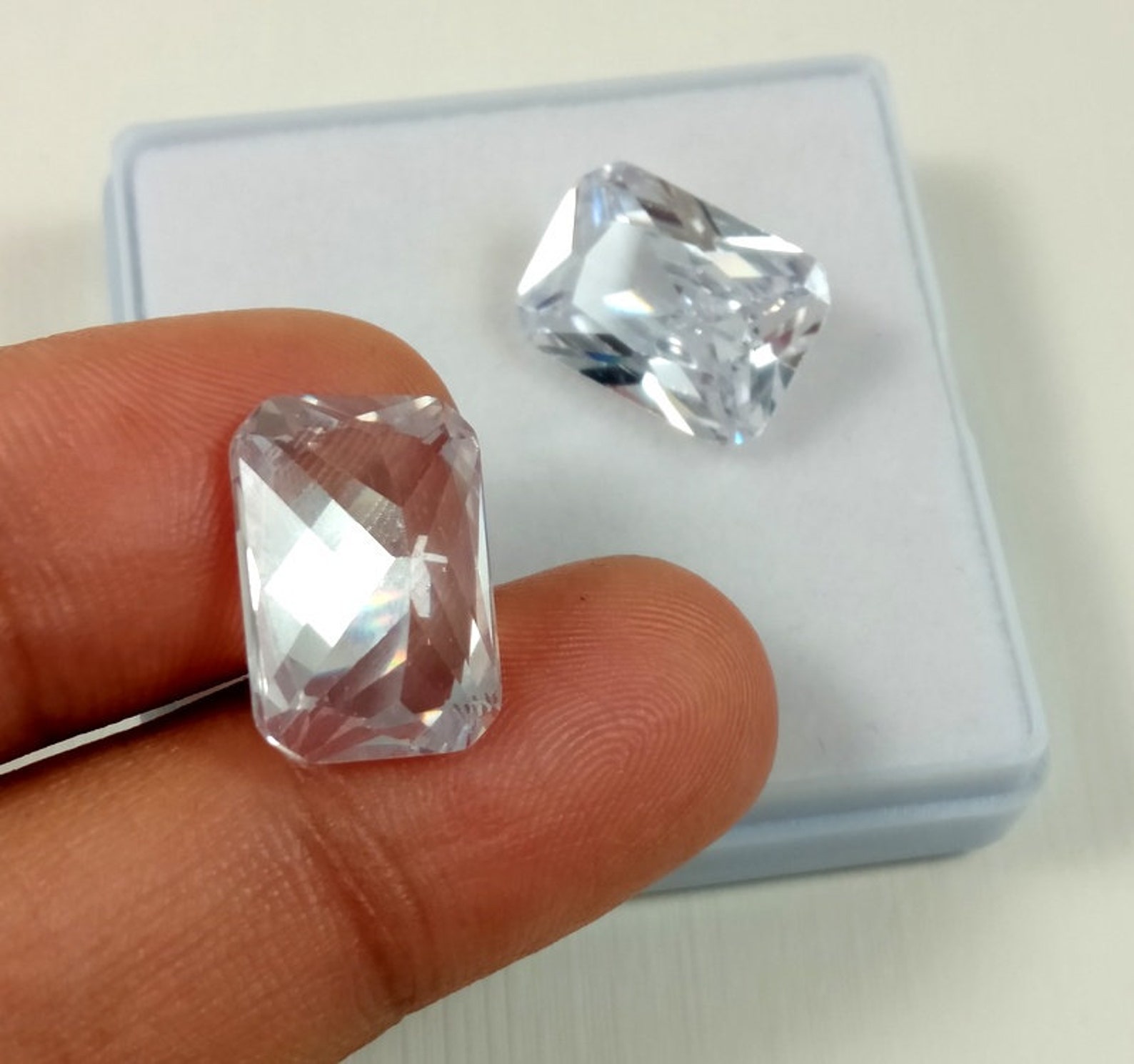 WHITE ZIRCON GEMSTONE Pair 24 Carat Top Quality Natural Zircon Etsy