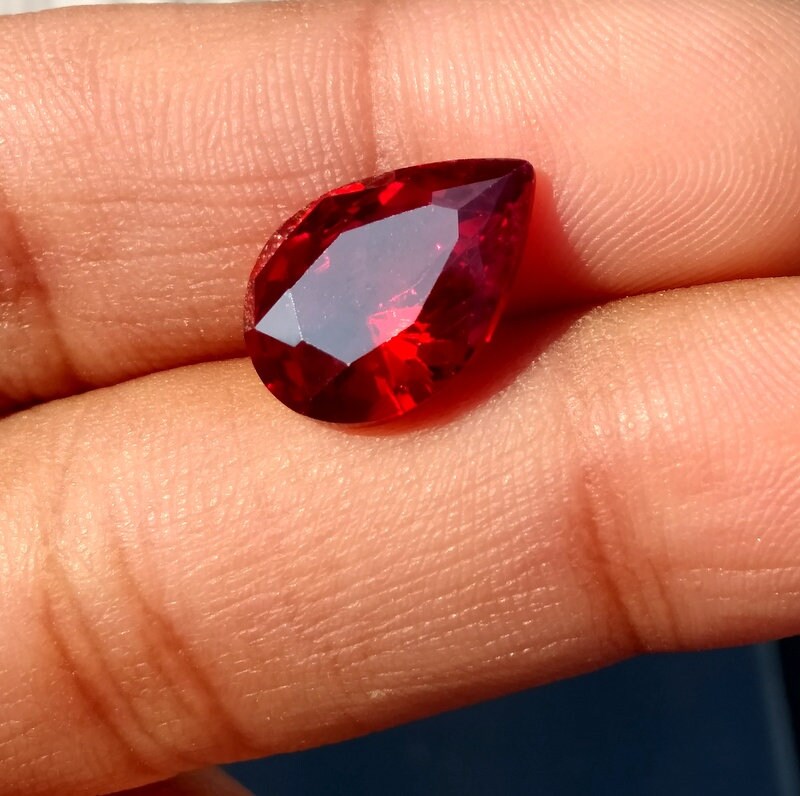 Red Zircon Gemstone 8.25 Carat Top Quality Zircon Faceted Pear Etsy