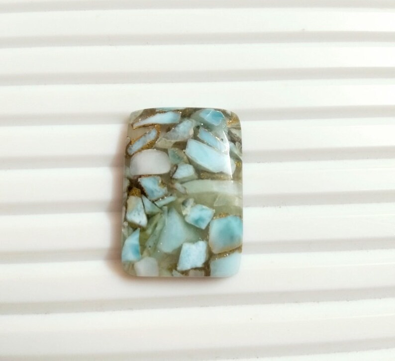 NATURAL LARIMAR Gemstone 20 Ct Top AAA Quality Copper Larimar Cabochon Gemstone Rectangle Larimar 26X18X5MM
