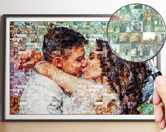 Photo Mosaic Wall Art Large One Year Anniversary Gifts For Boyfriend Birthday Gifts For Him Personalized Mosaic Picture Collage