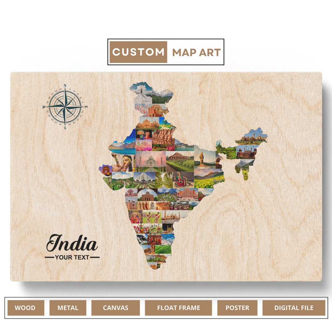 India Wall Print India Wall Art India Map India Map Print India Map