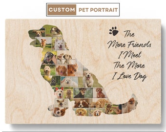 Personalisierter Hund Erinnerungsgeschenk Individueller Hund Foto Geschenke Hochzeitsgeschenk Hundeliebhaber Geschenk Hund Tod Geschenke Hund Collage Rahmen