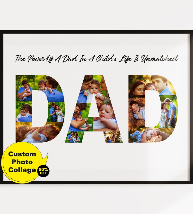 Dad Photo Collage Personalized Dad Gifts Dad Photo Etsy